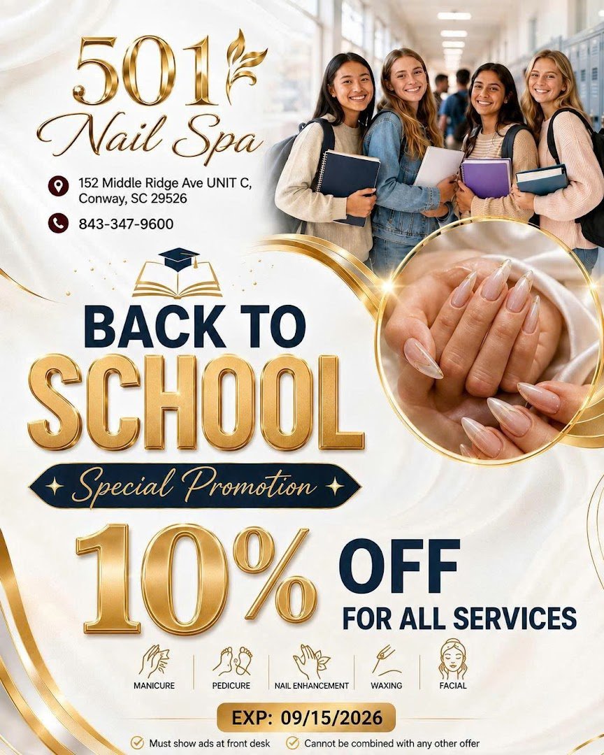 Clean nail stations with polish displays