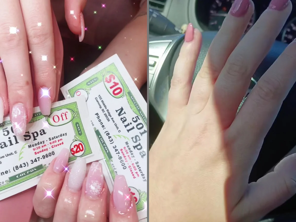 Acrylic and gel nail service area